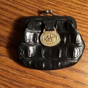 Brahmin Black Croc Embossed Coin Purse